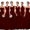 Beauty Emily Burgundy Chiffon Bridesmaid Dresses 2019 Long for Women Plus Size A-Line Sleeveless Wedding Party Prom Dresses