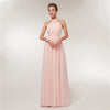 Beauty Emily Burgundy Chiffon Bridesmaid Dresses 2019 Long for Women Plus Size A-Line Sleeveless Wedding Party Prom Dresses