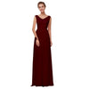 Beauty Emily Burgundy Chiffon Bridesmaid Dresses 2019 Long for Women Plus Size A-Line Sleeveless Wedding Party Prom Dresses