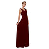 Beauty Emily Burgundy Chiffon Bridesmaid Dresses 2019 Long for Women Plus Size A-Line Sleeveless Wedding Party Prom Dresses
