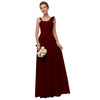 Beauty Emily Burgundy Chiffon Bridesmaid Dresses 2019 Long for Women Plus Size A-Line Sleeveless Wedding Party Prom Dresses